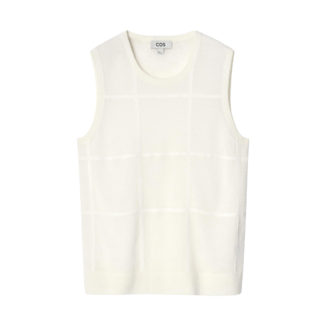 1271627001 (W) COS Window Fan Check Vest Ivory