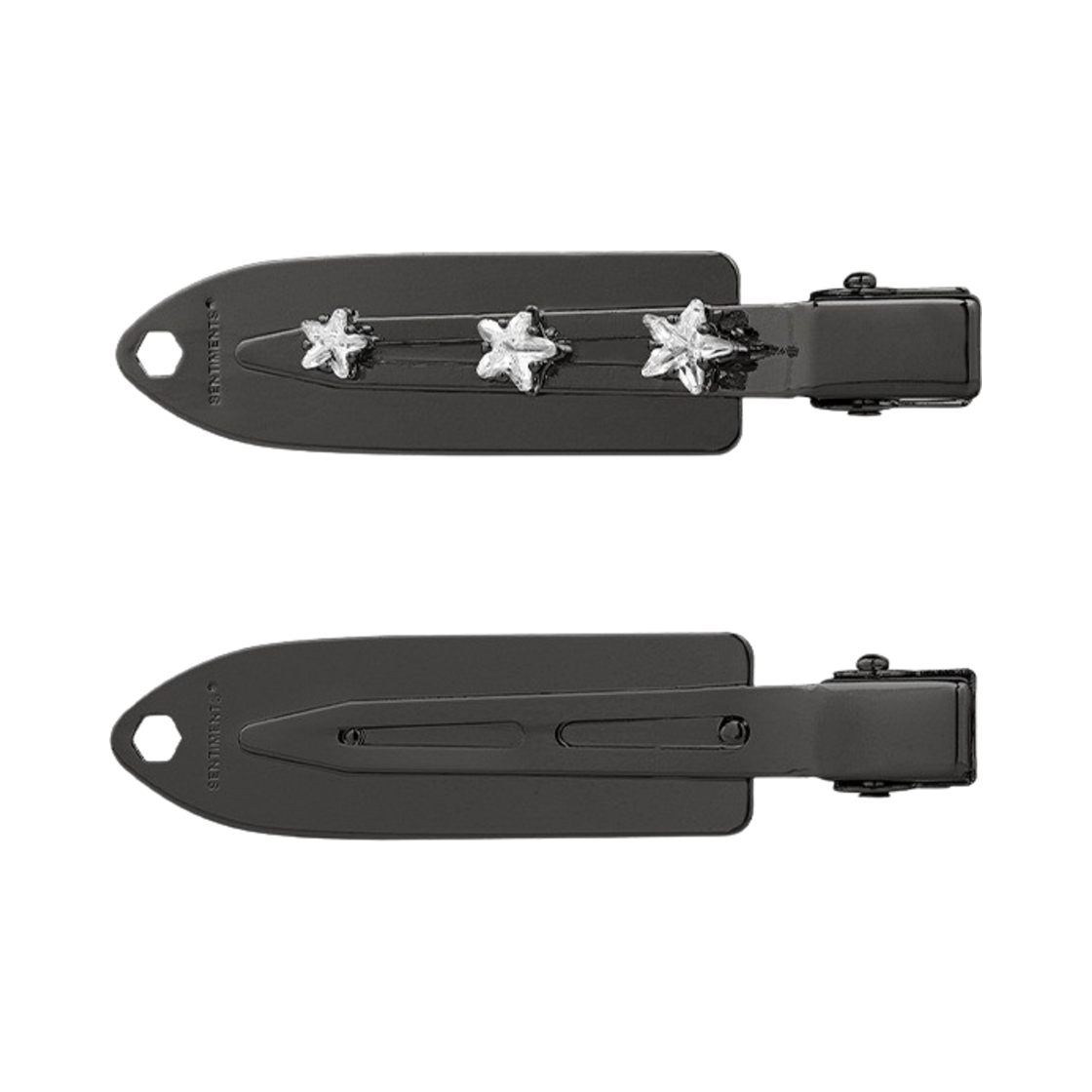no543b Sentiments No.543 Surfboard Crystal Star Hair pin Black