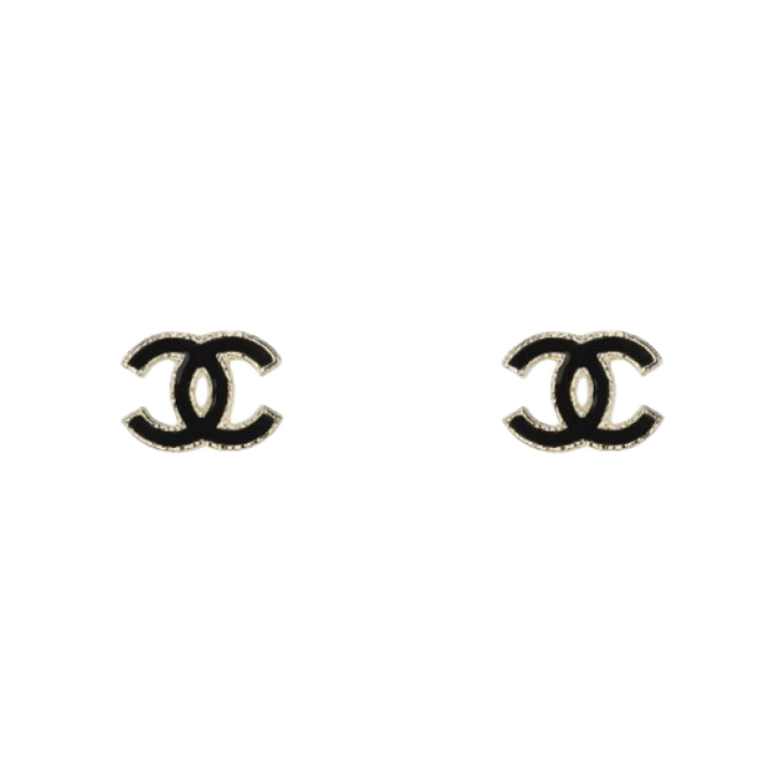 (W) 샤넬 이어링 메탈 & 골드 블랙((W) Chanel Earrings Metal & Gold Black) - 1