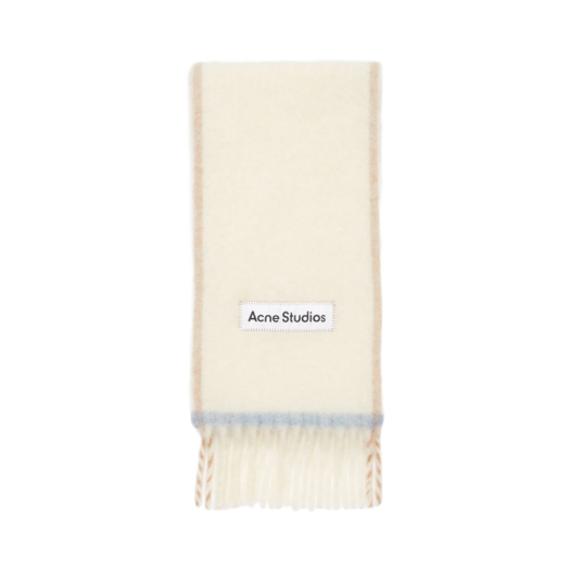 CA0290-100 Acne Studios Mohair Wool Fringe Scarf White