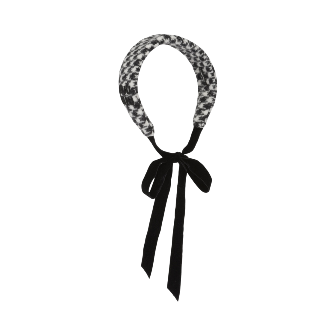(W) 미우 미우 셰틀랜드 울 헤드밴드 블랙((W) Miu Miu Shetland Wool Headband Black) - 1