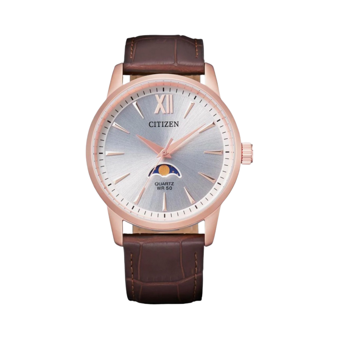 시티즌 문페이즈 드레스 쿼츠 42mm 카프 레더 실버 브라운(Citizen Moonphase Dress Quartz 42mm Calf Leather Silver) - 1