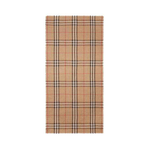 Burberry Montage Lightweight Wool Silk Scarf Archive Beige