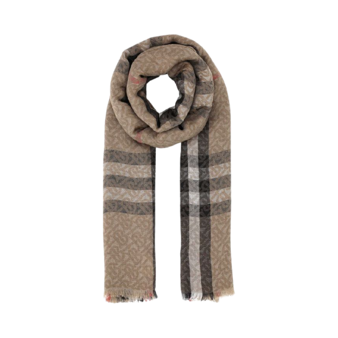 8055872 Burberry Vintage Check Wool Silk Scarf Archive Beige