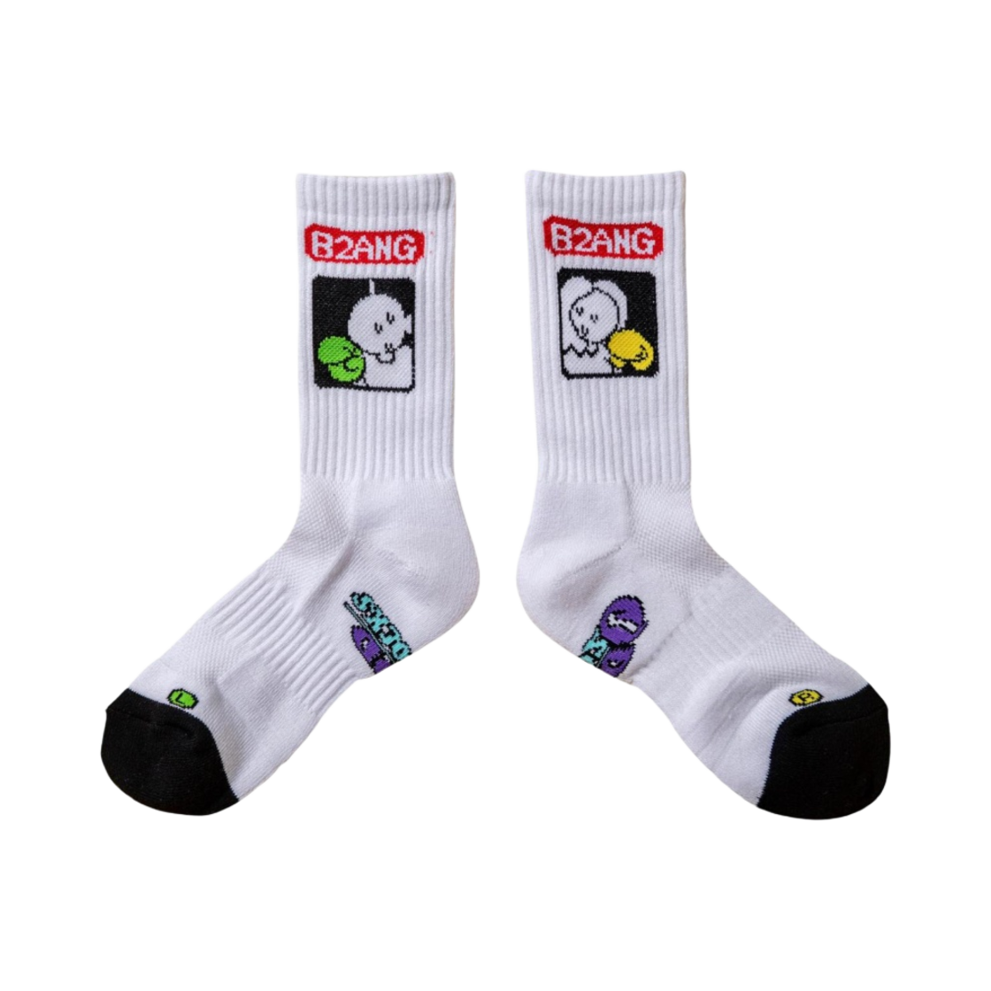 빵빵이 x 오드 삭스 화이트 블랙(Bbangbbang x Odd Socks White Black) - 1