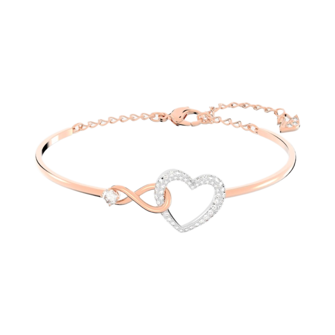 (W) 스와로브스키 인피니티 뱅글 화이트 믹스 메탈((W) Swarovski Infinity Bangle White Mix Metal)