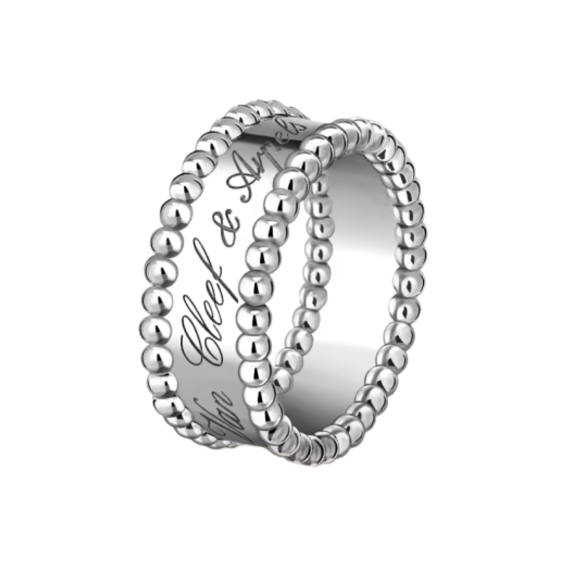 반 클리프 & 아펠 뻬를리 시그니처 링 18K 화이트 골드(Van Cleef & Arpels Perlee Signature Ring 18K White Gold)