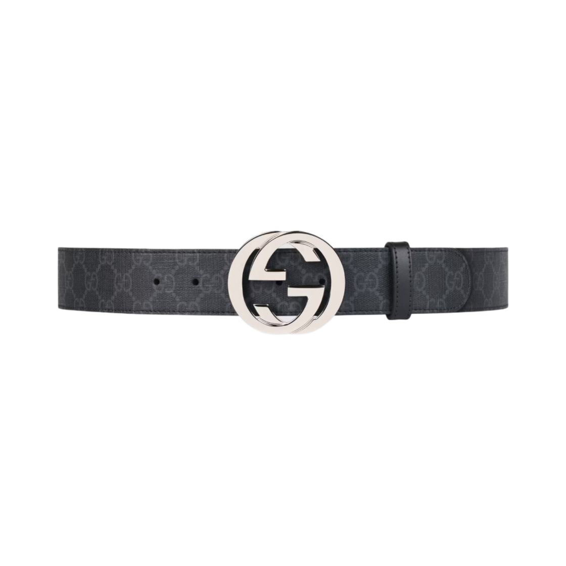 구찌 GG 슈프림 G 버클 벨트 블랙 그레이(Gucci GG Supreme G Buckle Belt Black Grey) - 1