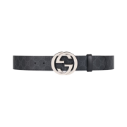 Gucci GG Supreme G Buckle Belt Black Grey
