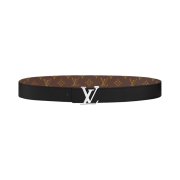 Louis Vuitton Initiales 40mm Reversible Belt Monogram Macassar Shiny Silver