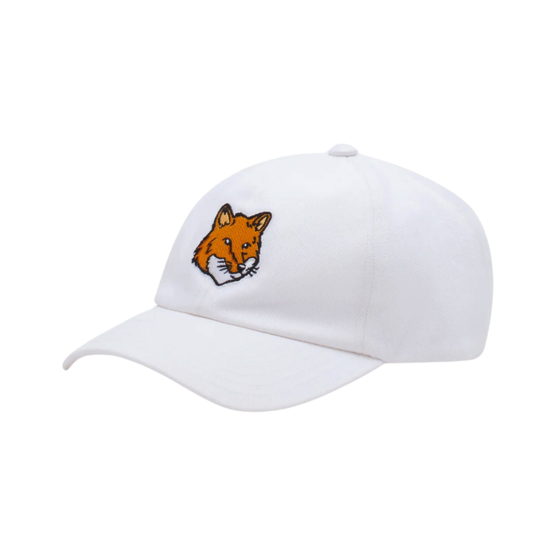 MM06103WW0096-P100 Maison Kitsune Large Fox Head 6P Cap White