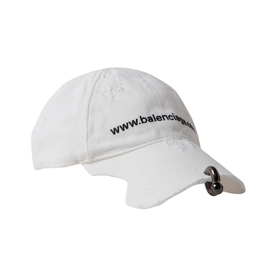 발렌시아가 Bal.com 프론트 피어싱 캡 화이트(Balenciaga Bal.com Front Piercing Cap White)