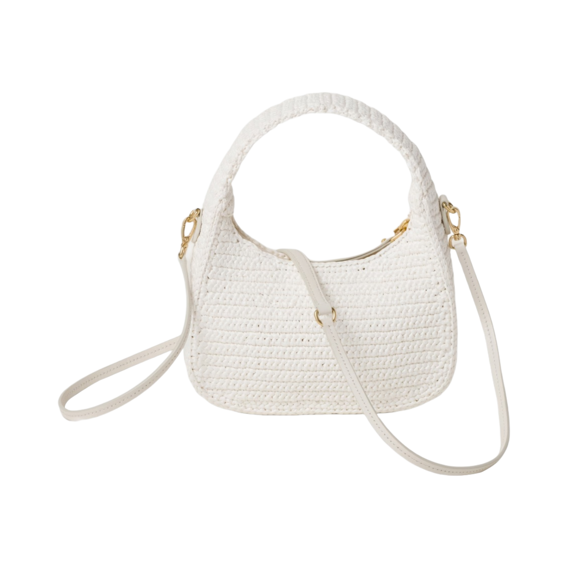 미우 미우 완더 크로쉐 호보백 화이트(Miu Miu Wander Crochet Hobo Bag White) - 3