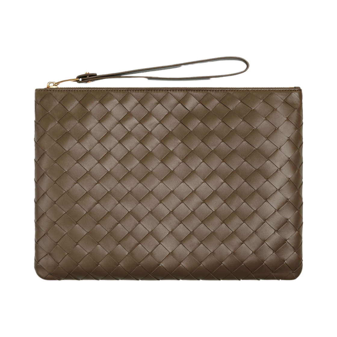 749922VCPP32355 Bottega Veneta Intrecciato Medium Flat Pouch Pinecone