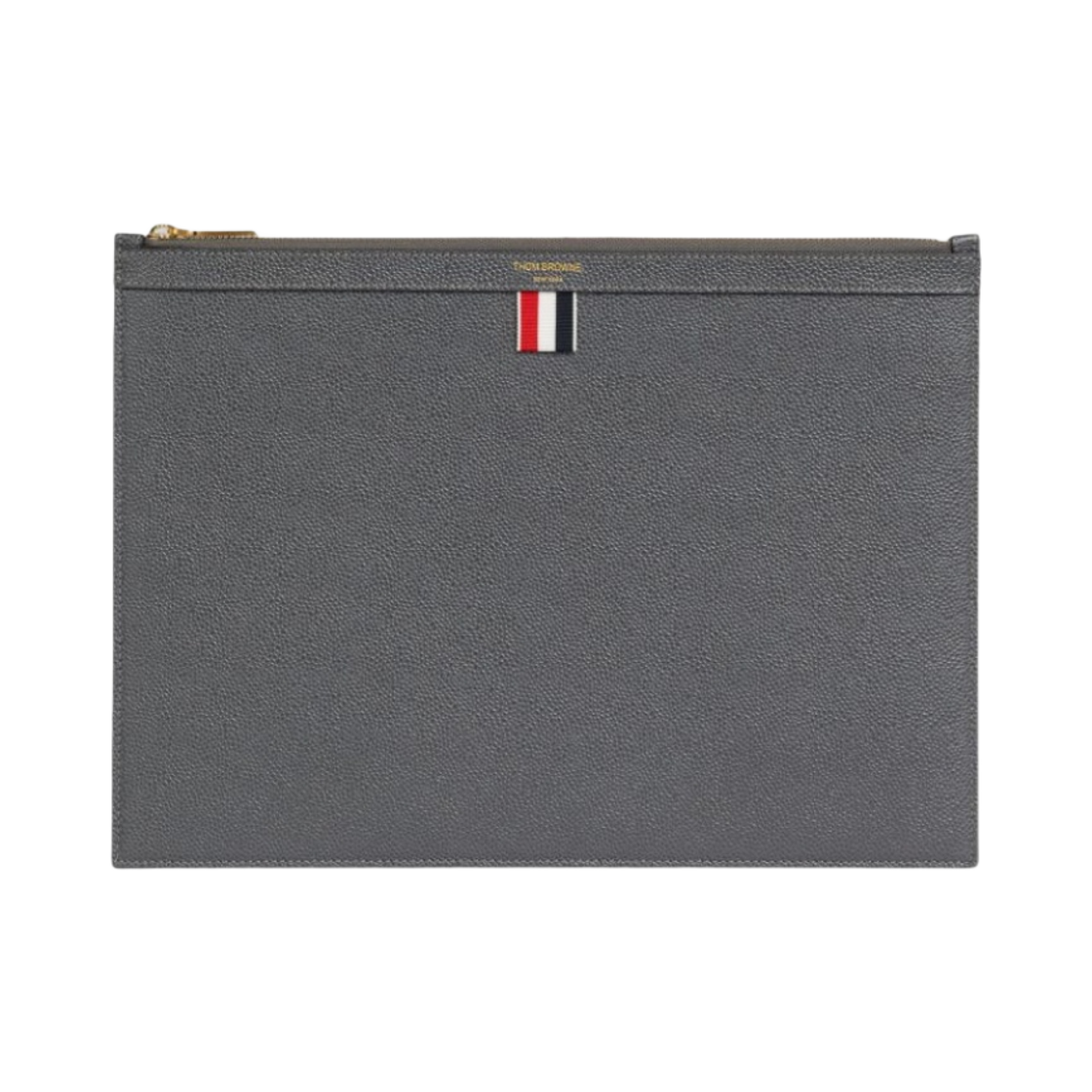 MAC021L-00198-025 Thom Browne Pebble Grain Leather Document Holder Dark Grey