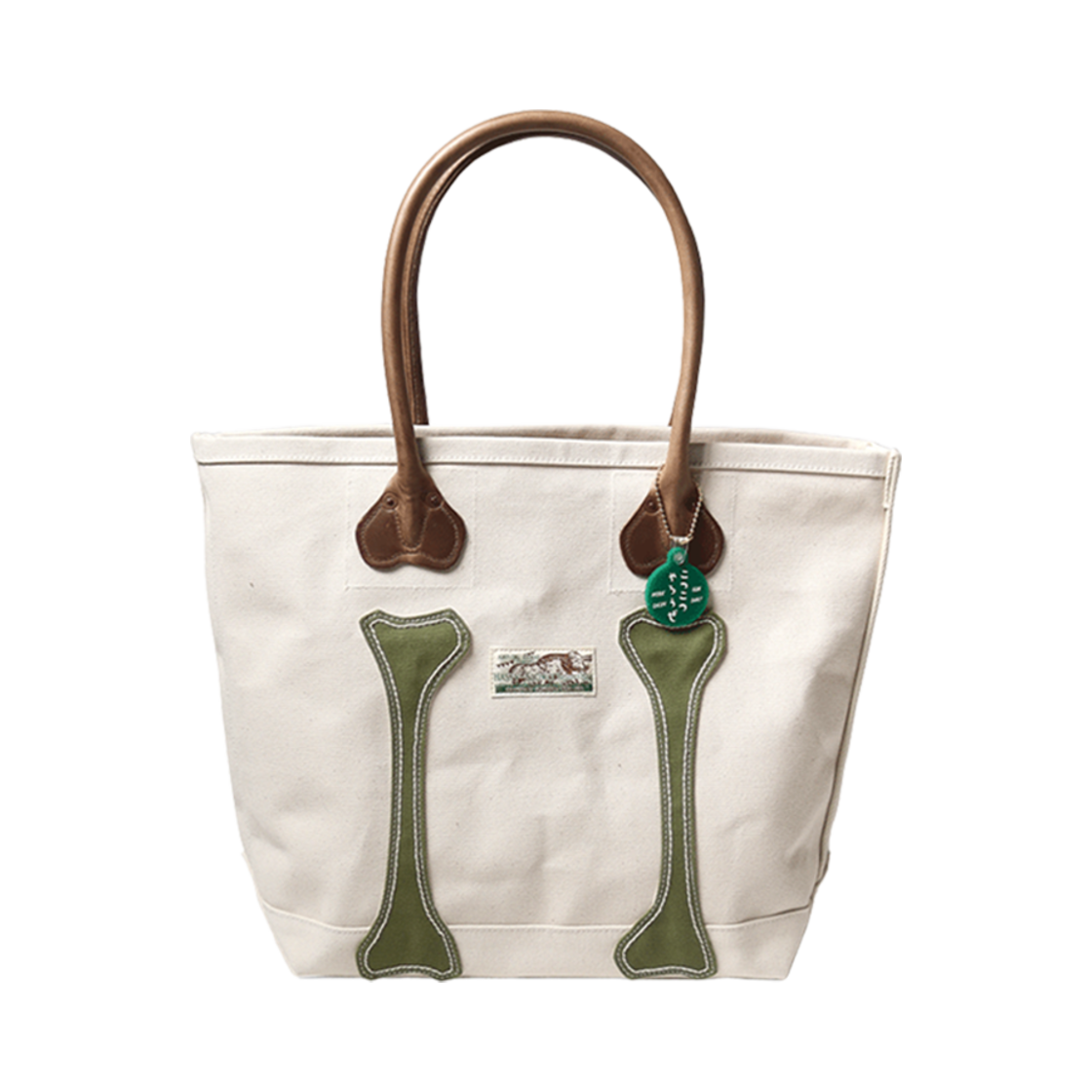 캐피탈 No. 4 캔버스 코츠코츠 토트백 S 키나리 카키(Kapital No. 4 Canvas Kotsukotsu Tote Bag S Kinari Khaki)