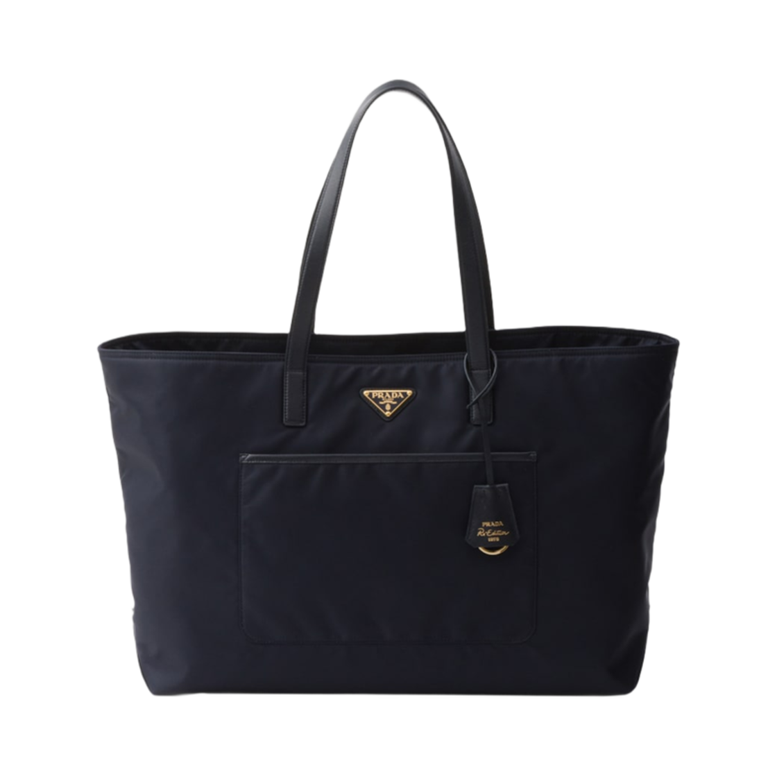 1BG527-R064-F0008 Prada Re-Edition 1978 Large Re-Nylon Saffiano Leather Tote Bag Navy