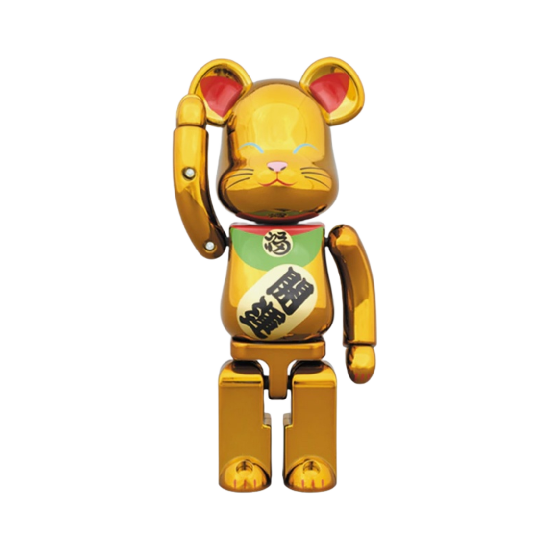 - Bearbrick Maneki Neko Superalloy Gold Plated 2 200%