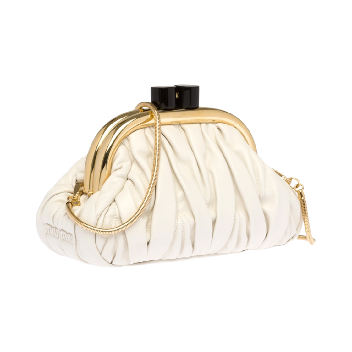 미우 미우 마테라쎄 나파 가죽 미우 벨백 화이트(Miu Miu Matelasse Nappa Leather Miu Belle Bag White) - 2