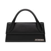 Jacquemus Le Chiquito Long Leather Handbag Black Silver