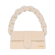 Jacquemus Le Bambidou Shearling Flap Bag Ivory