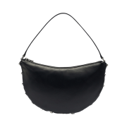 Yunse Half Moon Stud Shoulder Bag Black