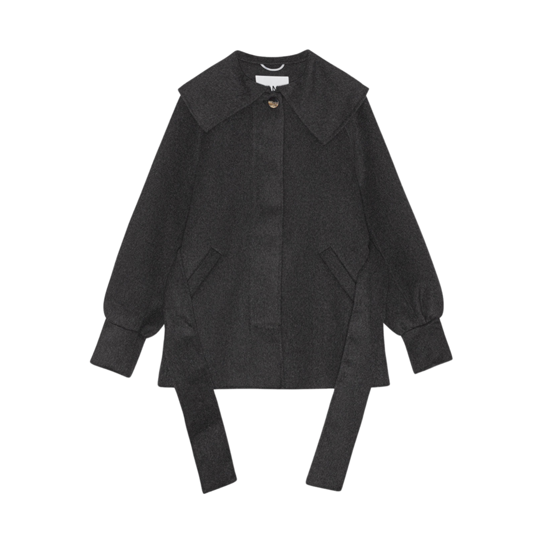 F8486-252 (W) Ganni Wool Collar Jacket Phantom