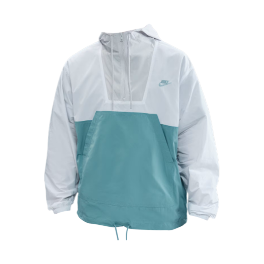 Nike Club Marina Anorak Pullover White Denim Turquoise - Asia