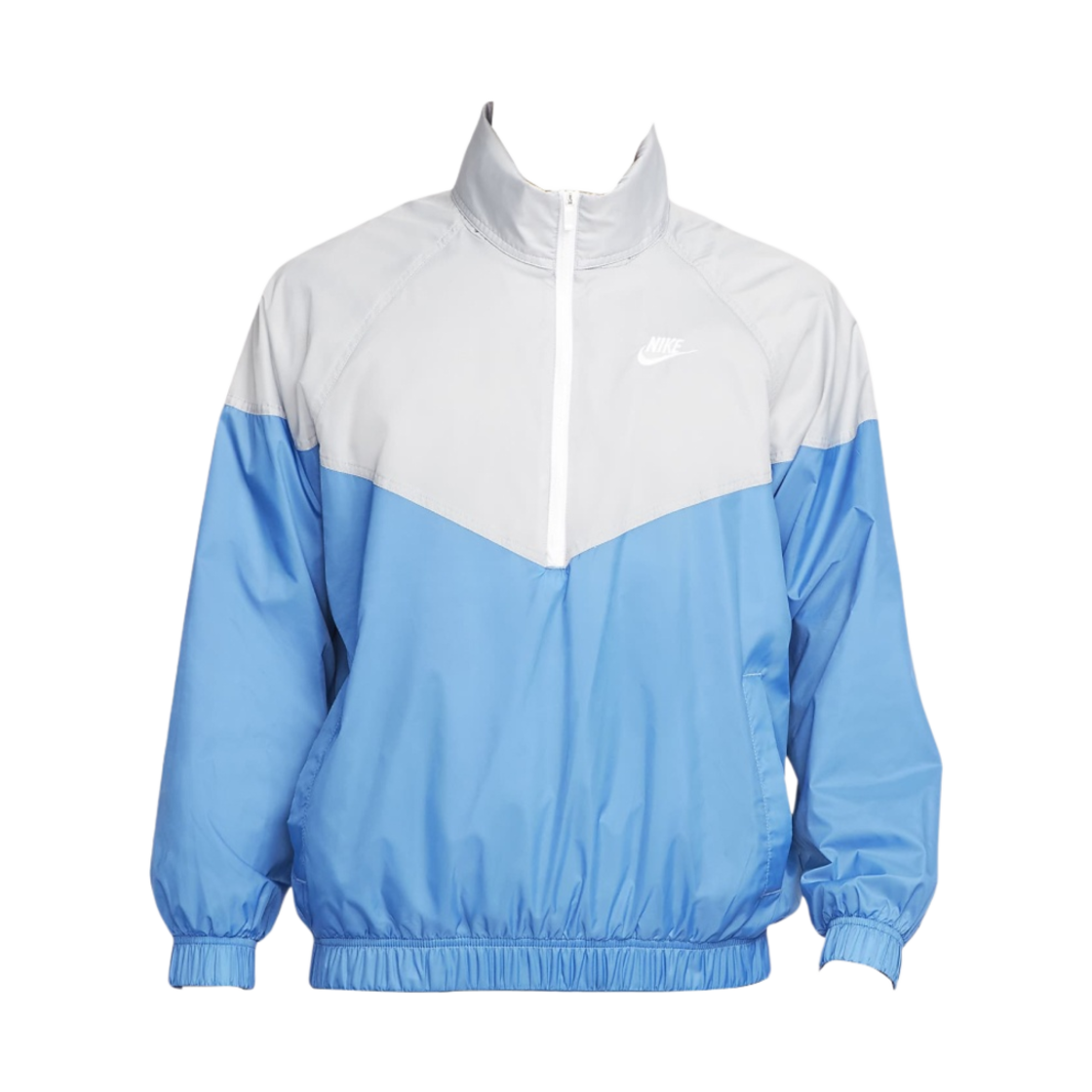 나이키 NSW 윈드러너 언라인드 우븐 아노락 자켓 울프 그레이 스타 블루 화이트 - 아시아(Nike NSW Unlined Woven Windrunner Anorak Jacket Stadium Wolf Grey Star Blue White - Asia)