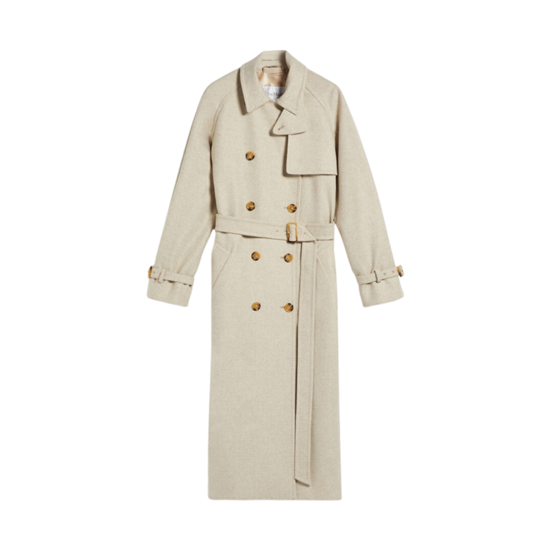 (W) 막스마라 무레나 캐시미어 알파카 앤 카멜 트렌치 코트 샌드((W) Max Mara Murena Cashmere Alpaca and Camel Trench Coat Sand) - 1