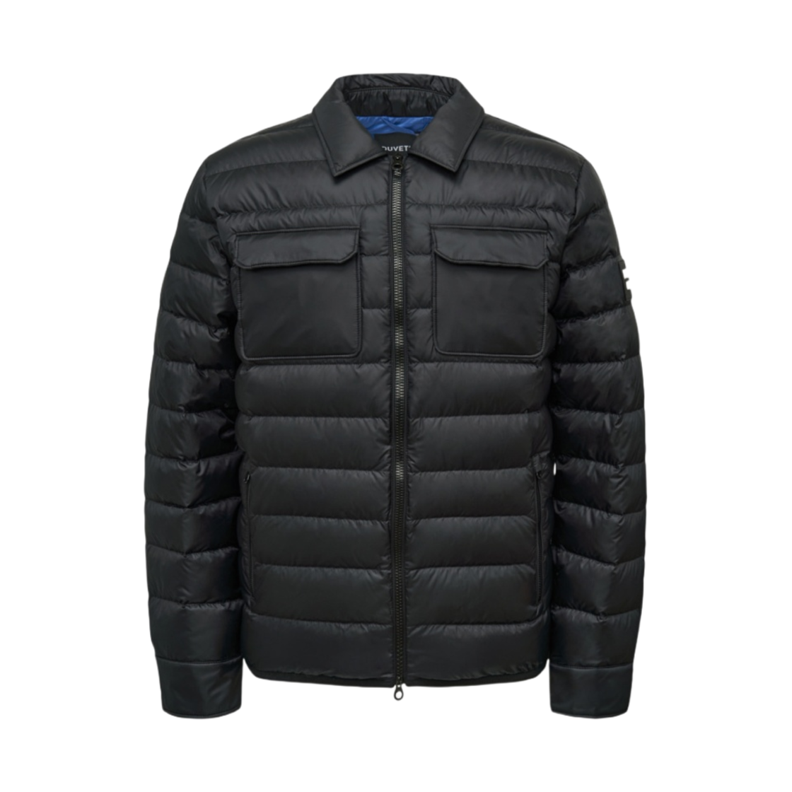 VUDJ06225-BKS Duvetica Boschetti Out Pocket Point Shirt Lightweight Down Jacket Black