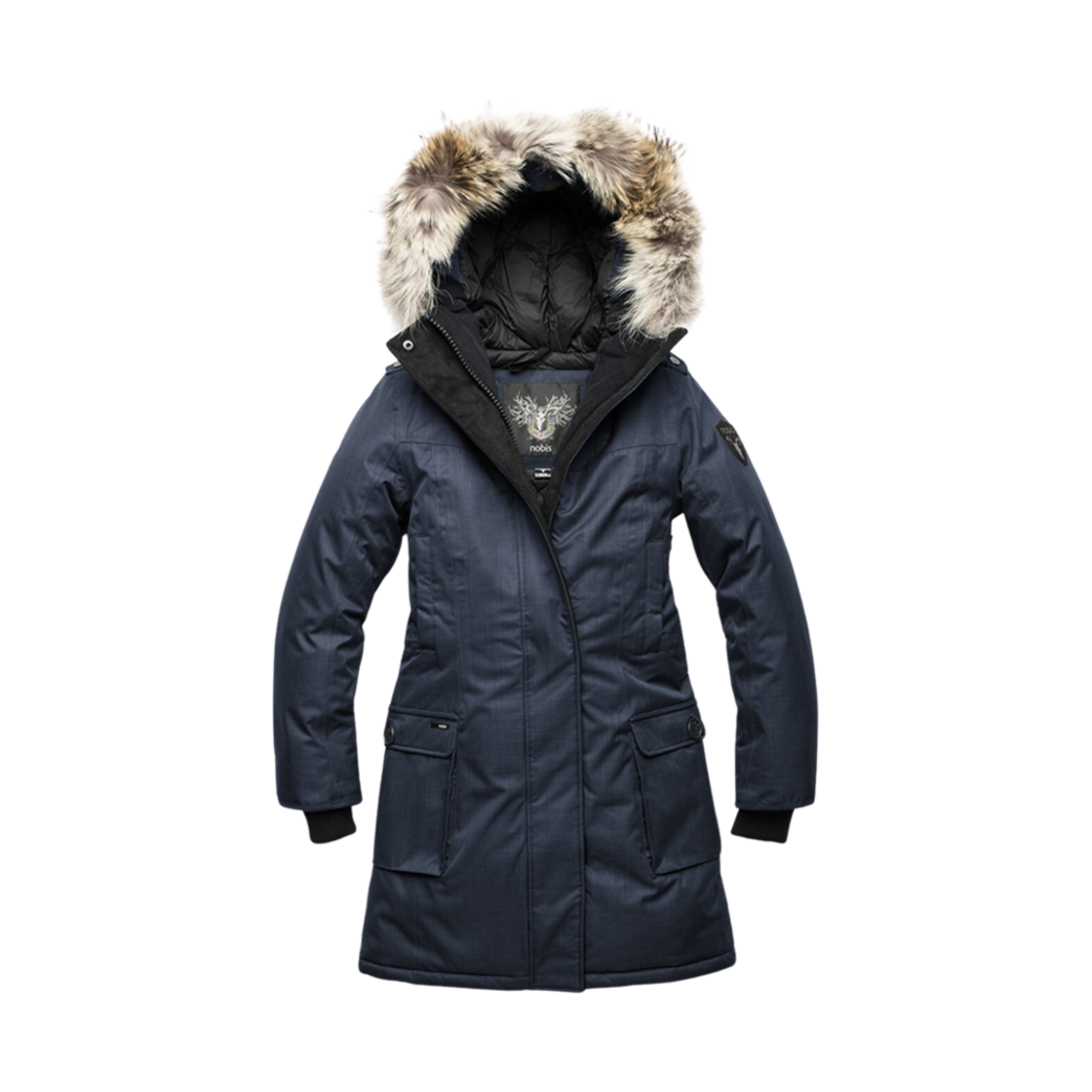(W) 노비스 애비 타이 렝스 파카 네이비((W) Nobis Abby Teigh Lengh Parka Navy)
