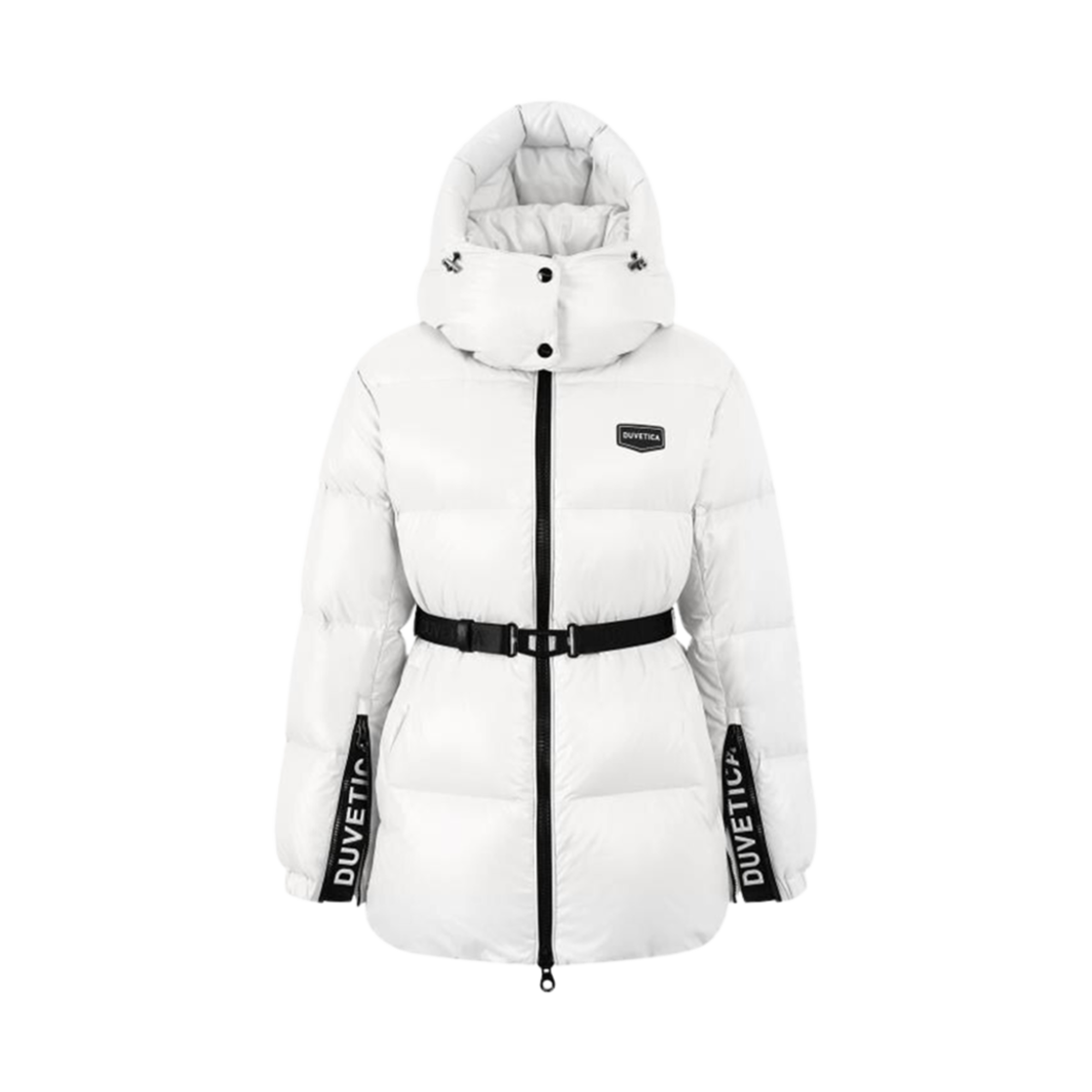 VDDJ96036-WHS (W) Duvetica Alloro Feminine Belted Midi Length Down Jacket White