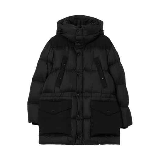 Burberry Logo Applique Nylon Puffer Coat Black