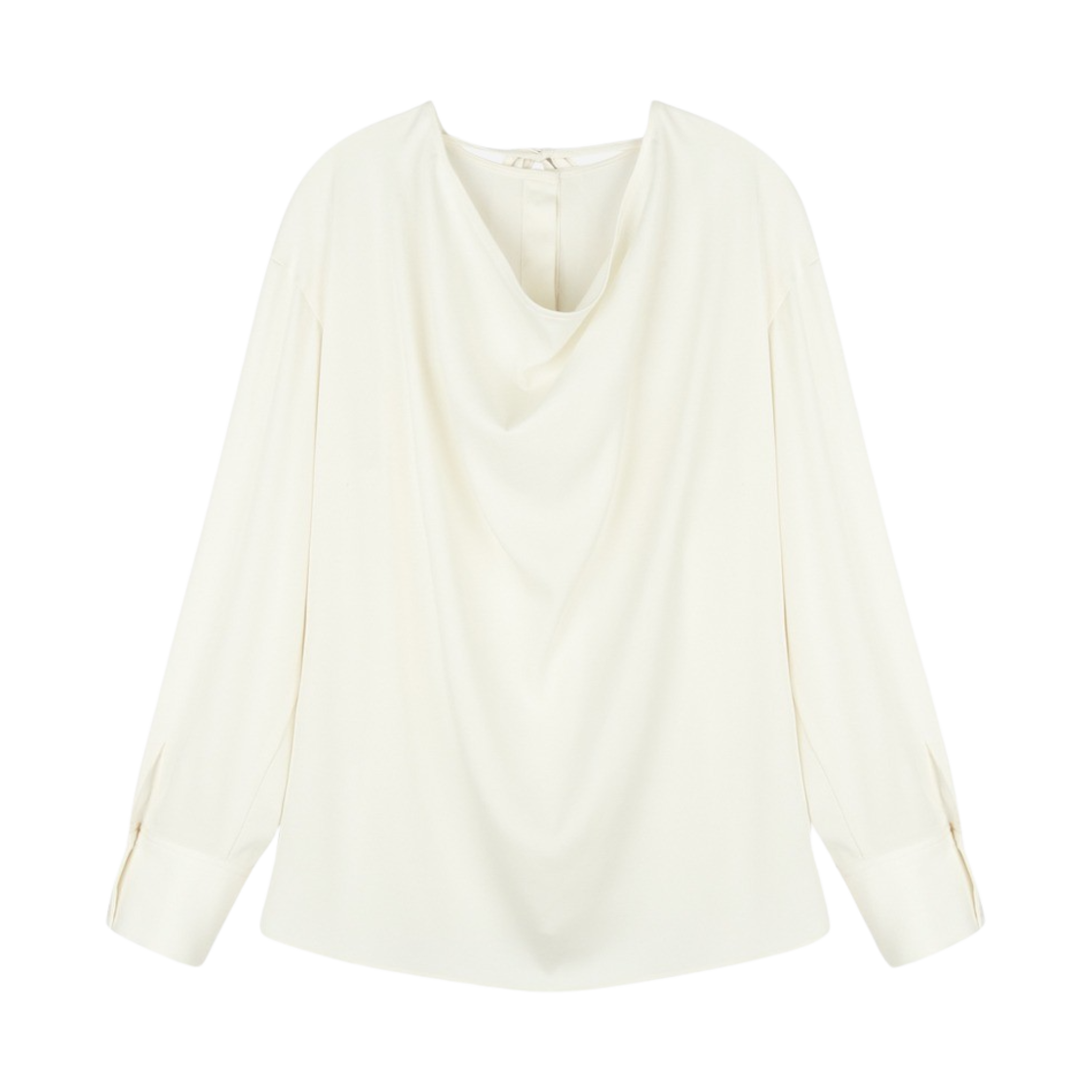 23SSOPENSHF02 Haveless Women Draped Open Back Blouse Creme