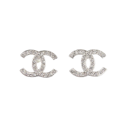 (W) Chanel Earrings Metal Diamantes & Silver Crystal