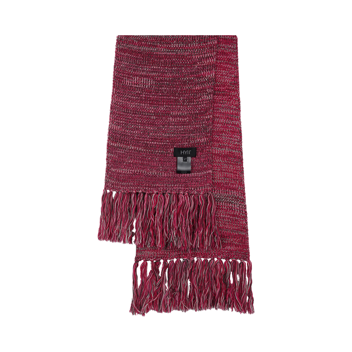 하이투 멀티 칼라 니트 롱 머플러 레드(HYII Multi Color Knit Long Muffler Red)