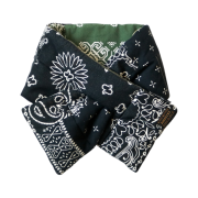 Kapital Flannel Bandana Pattern Reversible Kesa Muffler Black Khaki