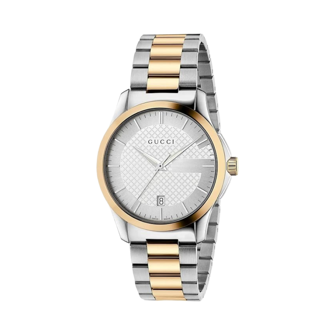 구찌 G-타임리스 쿼츠 38mm 스테인리스 스틸 옐로우 골드 실버(Gucci G-Timeless Quartz 38mm Stainless Steel Yellow Gold Silver)