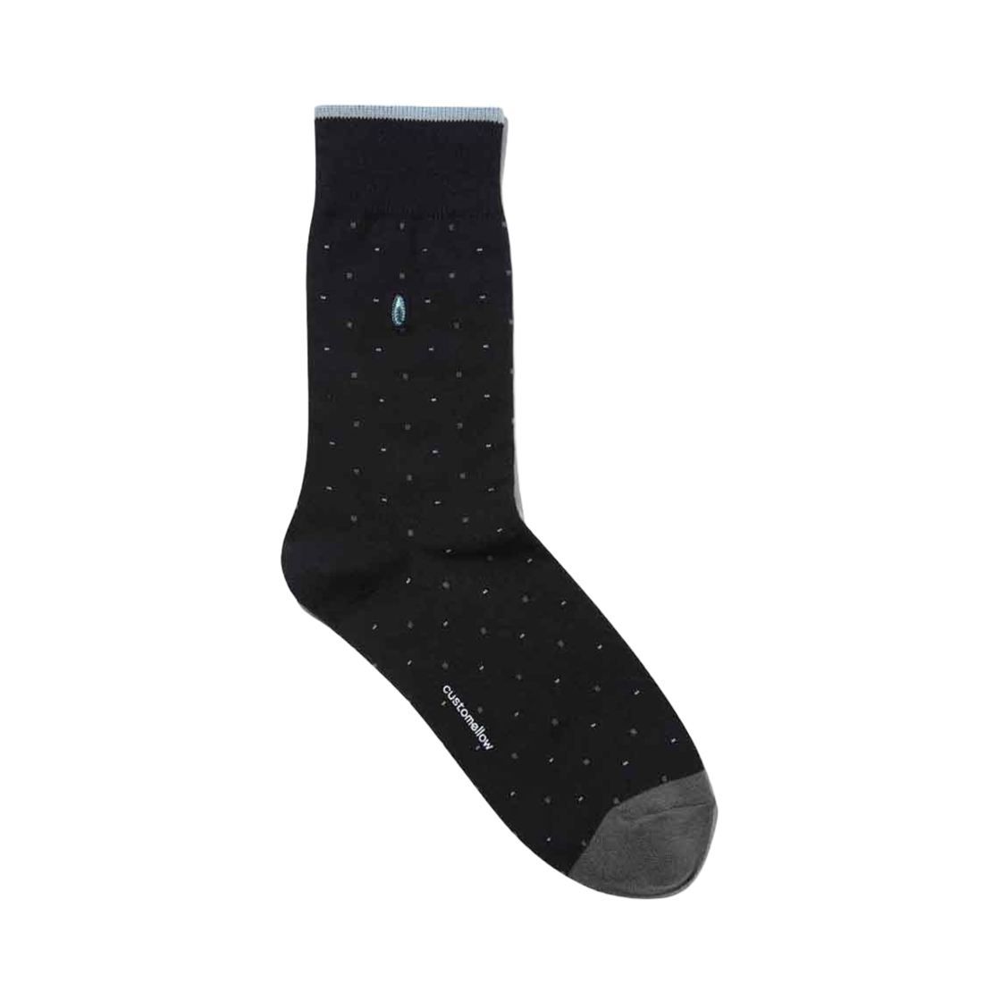 CALAX25106BKX Customellow Dot Embroidery Socks Black