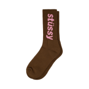 Stussy Helvetica Crew Socks Cumin Lilac