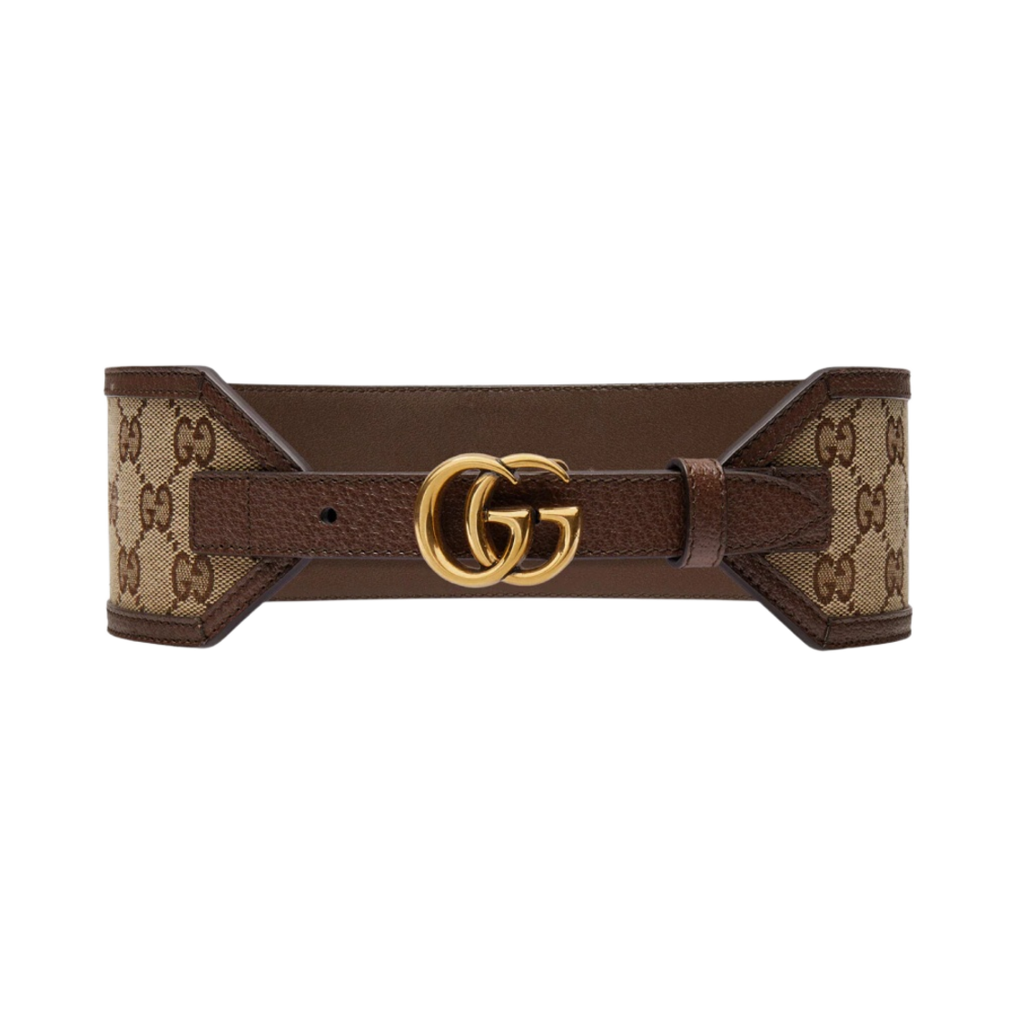 (W) 구찌 GG 마몽 와이드 벨트 베이지 에보니((W) Gucci GG Marmont Wide Belt Beige Ebony) - 1