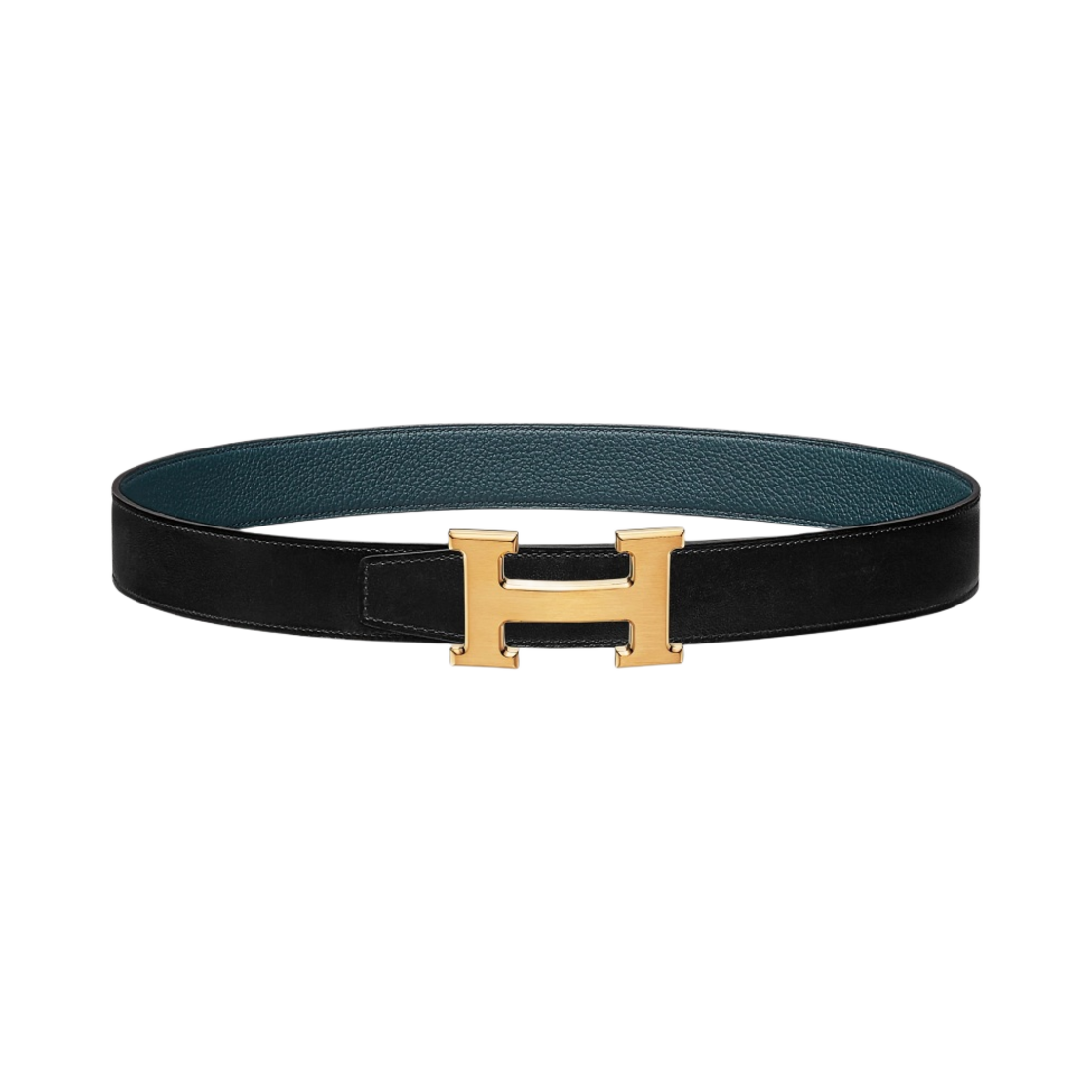 에르메스 H 벨트 버클 & 리버서블 가죽 스트랩 32mm & 오르 브로세 누아 블루 드 프뤼스(Hermes H Belt Buckle & Reversible Leather Strap 32mm & Brushed Gold Noir Bleu de Prusse) - 1