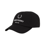 Fred Perry Cotton Canvas Branded Cap Black
