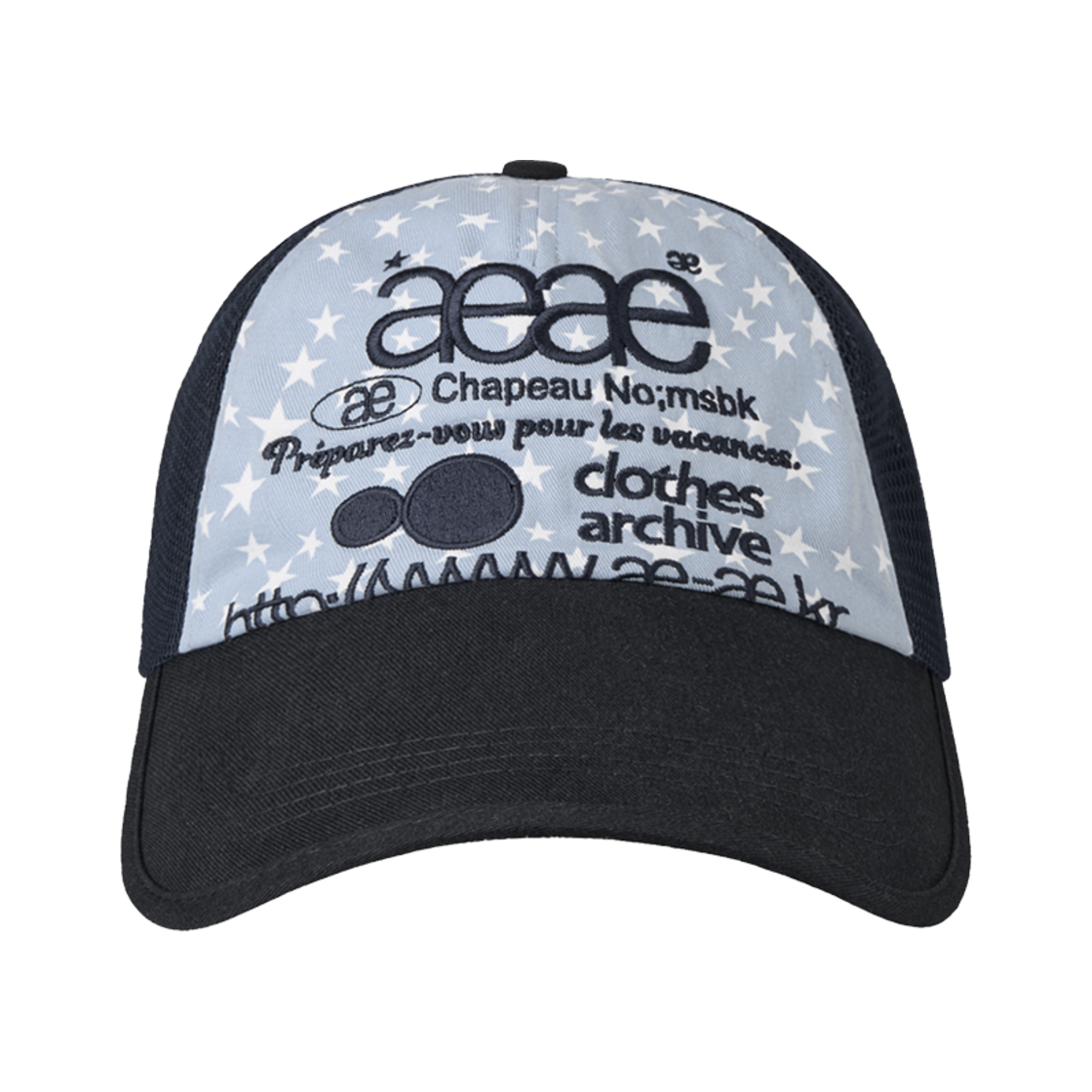 에이이에이이 웹 로고 스타 메쉬 캡 스카이블루(AEAE Web Logo Star Mesh Cap Skyblue)