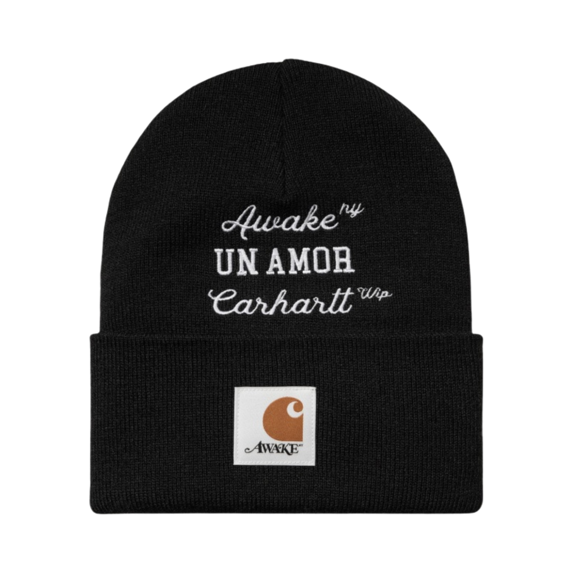 칼하트 WIP x 어웨이크 NY 언 아모르 비니 블랙(Carhartt WIP x Awake NY Un Amor Beanie Black)