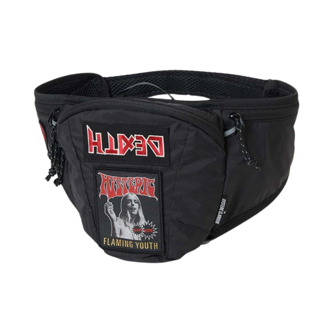 02251QB04 Hysteric Glamour Custom Patch Waist Bag Black