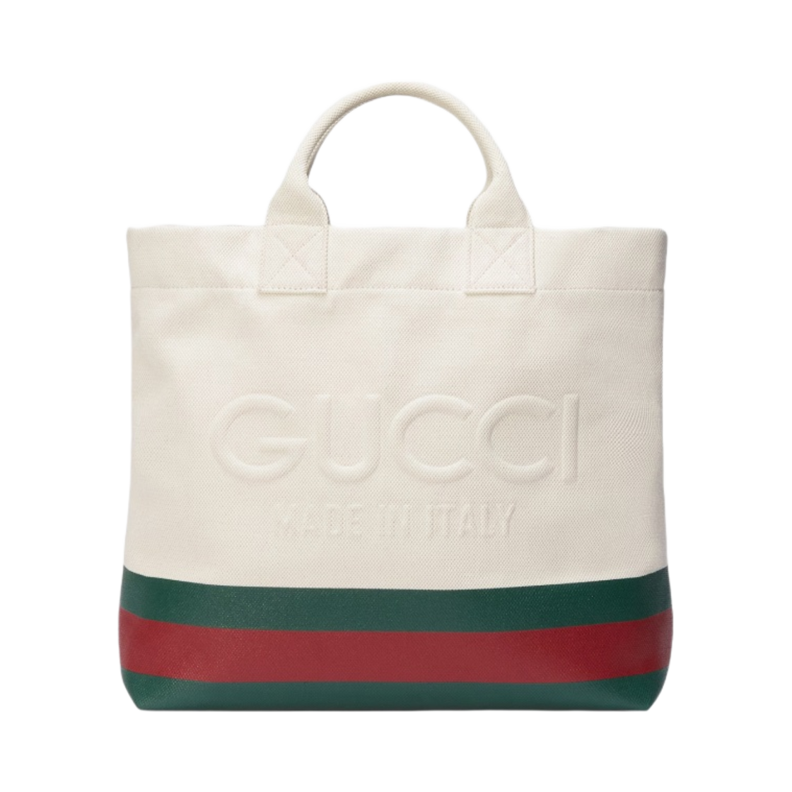 구찌 캔버스 토트백 엠보스 디테일 내츄럴(Gucci Canvas Tote Bag with Embossed Detail Natural) - 1