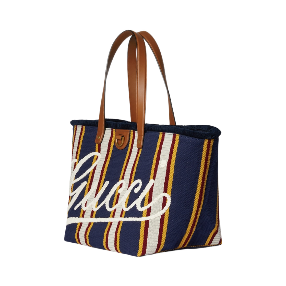 구찌 자수 미디움 캔버스 토트백 다크 블루 멀티컬러(Gucci Embroidery Medium Canvas Tote Bag Dark Blue Multicolor) - 2