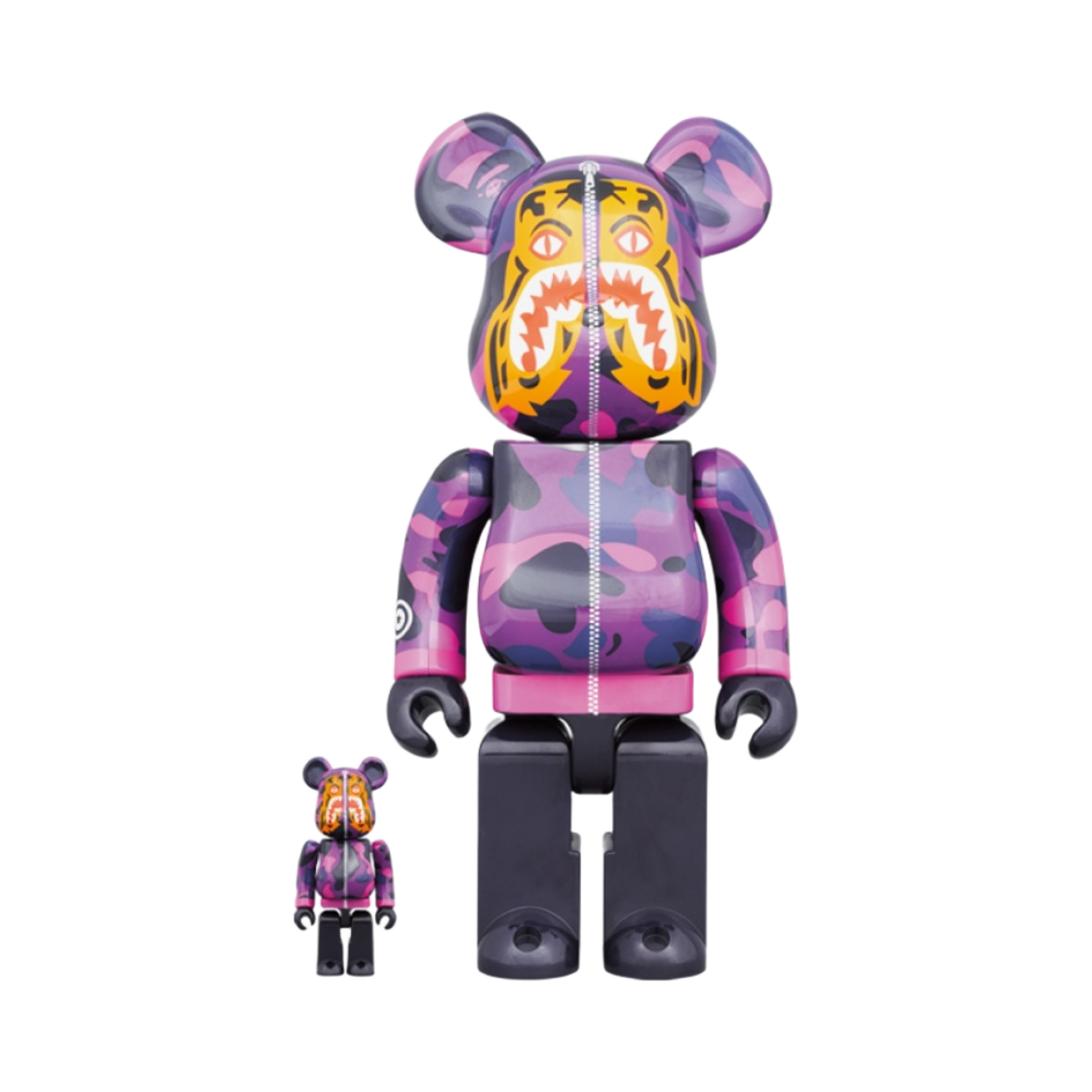 베어브릭 x 베이프 카모 타이거 퍼플 100% & 400% 세트(Bearbrick x BAPE Camo Tiger Purple 100% & 400% Set) - 1